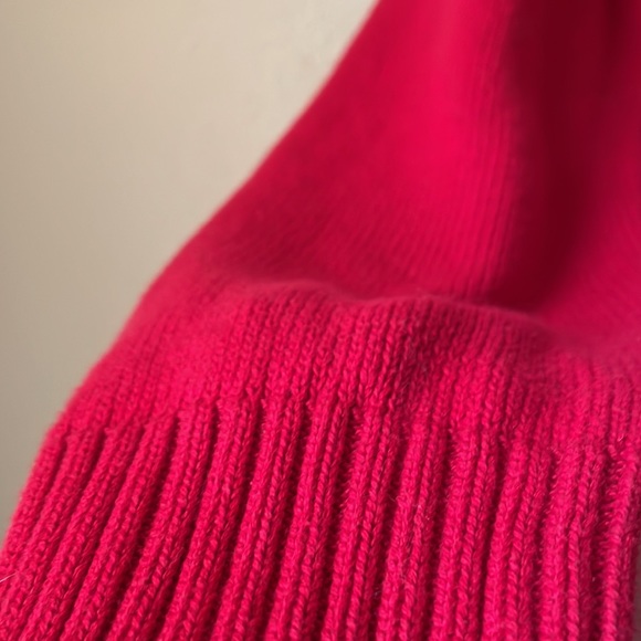 Vintage Liz Claiborne red knit cotton long sleeve button sweater - Picture 4 of 6